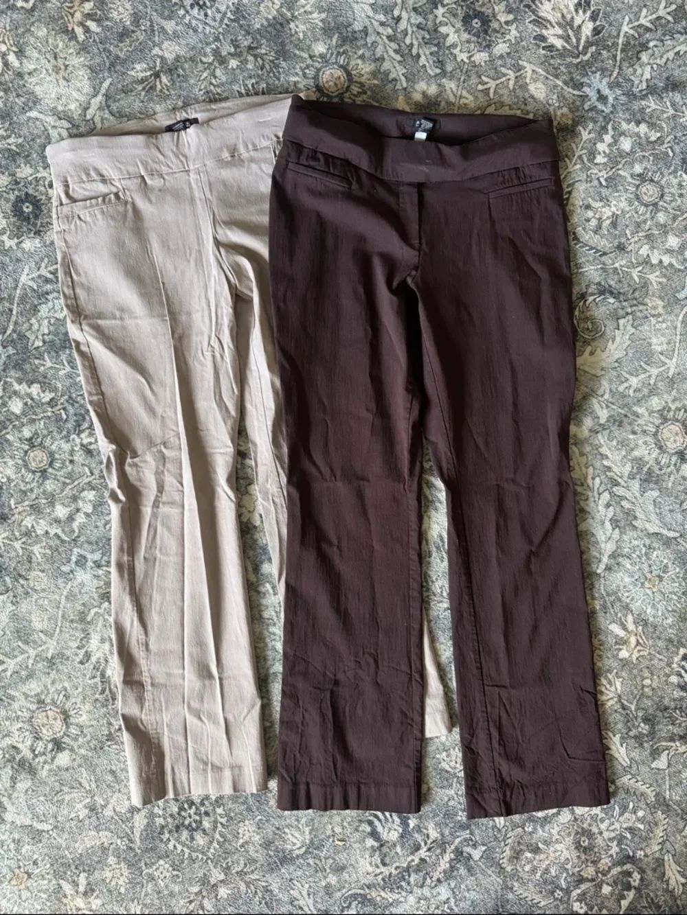 Bundle of 2 Apt. 9 Boot Cut Pants in Brown and Beige